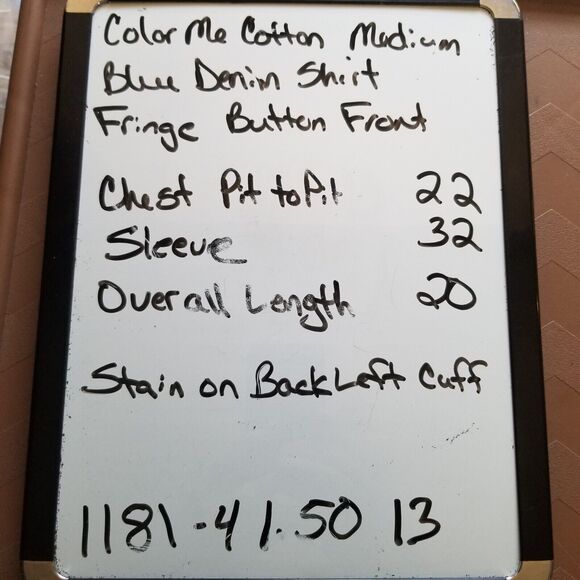 CMC Color Me Cotton Medium Top Denim Blue Light Wash Fringe Western Rodeo Ranch - Picture 8 of 8